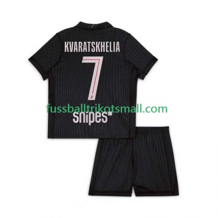 Fußballtrikots Paris Saint-Germain Khvicha Kvaratskhelia 7 Kinder 2025-2026 Kurzarm Fourth trikot kaufen